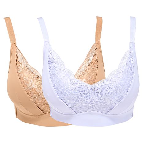 $44.95, Was $64.95, 30% Off! Rhonda Shear 2-pack Molded Cup Lace Bra with Invisible Edge dealfomo