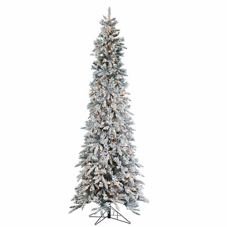 sterling 9 narrow flocked pencil pine lighted christmas sterling 9 narrow flocked pencil pine lighted christmas