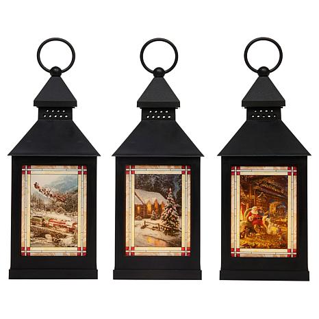 Thomas Kinkade Set Of 3 9 5 LED Lanterns W 6hr Timer 20957426 HSN   Thomas Kinkade Set Of 3 95 Led Lanterns W6hr Timer D 20231006094926963~843992 