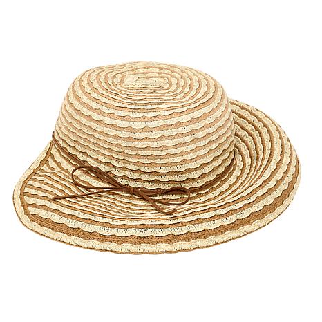 Vince Camuto Textured Stripe Brimless Floppy Hat | HSN
