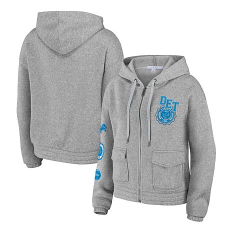 WEAR by Erin Andrews Officially Licensed NFL Cropped Full-Zip Hoodie - Lions