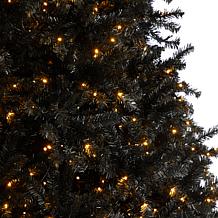 10’ Black  Christmas Tree with 950 Clear LED Lights