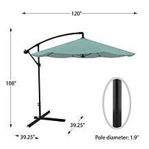 10' Hanging Cantilever Patio Umbrella - Dusty Green