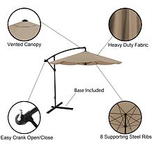 10' Hanging Cantilever Patio Umbrella - Sand