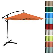 10' Hanging Cantilever Patio Umbrella with Easy Crank - Terracotta