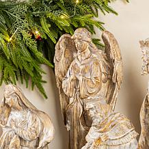 10-piece Bronze Resin Nativity Figurine Set