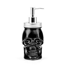 10 Strawberry Black Glass Skull Soap Dispenser