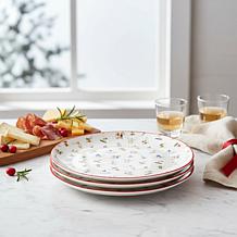 10 Strawberry Street Bella Appetizer Plates, Skiers, Set of 4