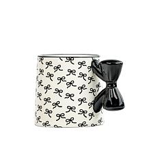10 Strawberry Street Black Bow Mugs, Set of 4