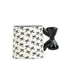 10 Strawberry Street Black Bow Mugs, Set of 4