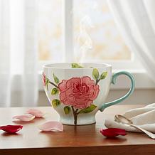 10 Strawberry Street Petaluxe Mug, Peonies, Set of 4