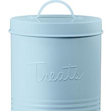10 Strawberry Street Retro Metal Pet Treat Canister in Blue - Large