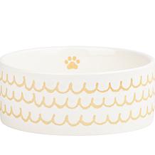 10 Strawberry Street Ruffles & Paws Pet Bowl, Taupe, Set of 2