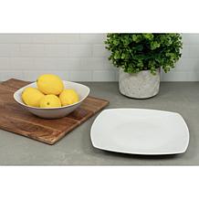 10 Strawberry Street Simply White 45-Piece Square Dinnerware Set