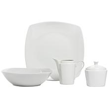 10 Strawberry Street Simply White 45-Piece Square Dinnerware Set
