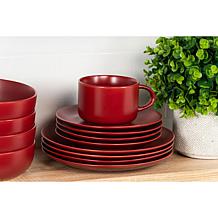 10 Strawberry Street Wazee Matte 16-Piece Coupe Dinnerware Set