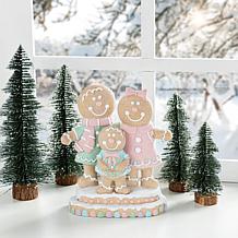 10.25"H Resin Gingerbread Family Christmas Table Decor