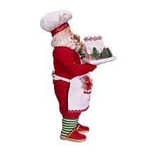 10.5" Fabriché Gingerbread Chef Santa