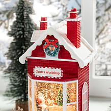 10.5" Lighted Santa's Workshop Water Globe