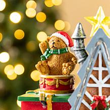 10.75" Lighted Christmas Toy Market Resin Village