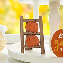10.75"L Set of 4 Fall Wooden Word Signs Tiered Tray Table Décor