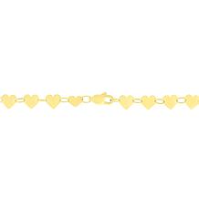 10K Gold Heart Station Bracelet