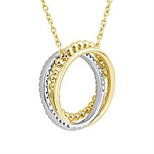 10K Two-Tone Gold 1/6ctw Diamond Circle Necklace