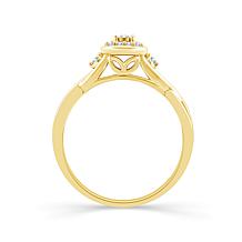 10K Yellow Gold 1/10ctw Diamond 15-Stone Engagement Ring