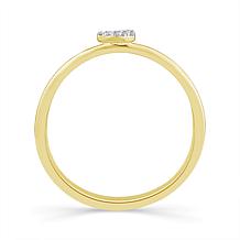 10K Yellow Gold 1/20ctw Diamond S Initial Ring