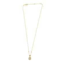 10K Yellow Gold 1/5ctw Diamond Cluster Oval Drop Necklace