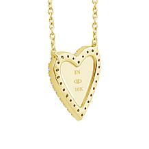 10K Yellow Gold 1/6ctw Diamond Heart Drop Necklace