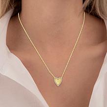 10K Yellow Gold 1/6ctw Diamond Heart Drop Necklace