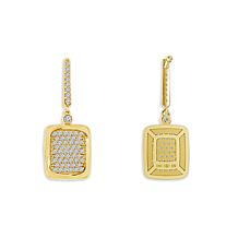 10K Yellow Gold 3/8ctw Pave' Diamond Drop Fashion Earrings