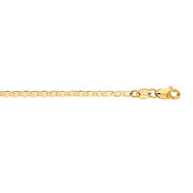 10K Yellow Gold Classic Mariner Anklet with Lobster Clasp