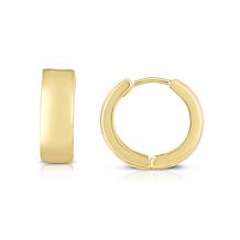 10K Yellow Gold Hugger Hoop Earrings with Hinged Clasp