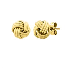 10K Yellow Gold Love Knot Post Earring with Push Back Clasp