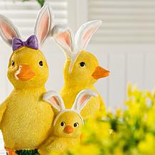 11.5" Easter Resin Duck Family Table Decor