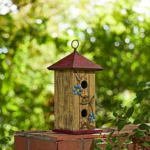 11.75"H Distressed Solid Wood Cottage Decorative Birdhouse w/ 3D Meta