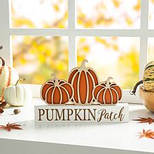 11.75"L Fall Wooden "PUMPKIN PATCH" Pumpkins Table Sign