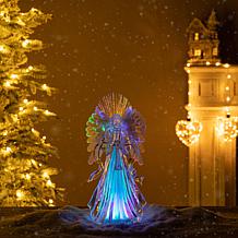 12" H Acrylic LED Color-Changing Lighted Tabletop Angel Figurine