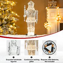 12.5" H Lighted Acrylic Crystal Nutcracker Figurine Water Globe