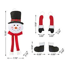 13“ H Christmas Fabric Snowman Ornament