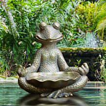 14.25"H Bronze MGO Yoga Frog Statue