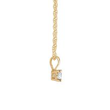 14K Gold .10ct White Diamond Round Pendant with Chain