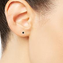 14K Gold .10ctw Black Diamond Round Stud Earrings