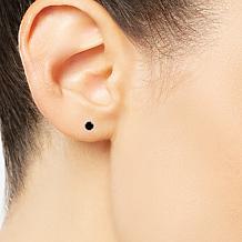 14K Gold .25ctw Black Diamond Round Stud Earrings