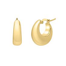14K Gold Electroform Graduated Hoop Earrings