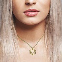 14K Gold-Plated Sterling Silver Solar Plexus Chakra Pendant with Chain