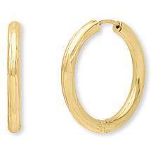 14K Gold Polished Round Hoop Earring  