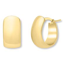 14K Polished Electroform Hoop Graduated Oval Earrings  